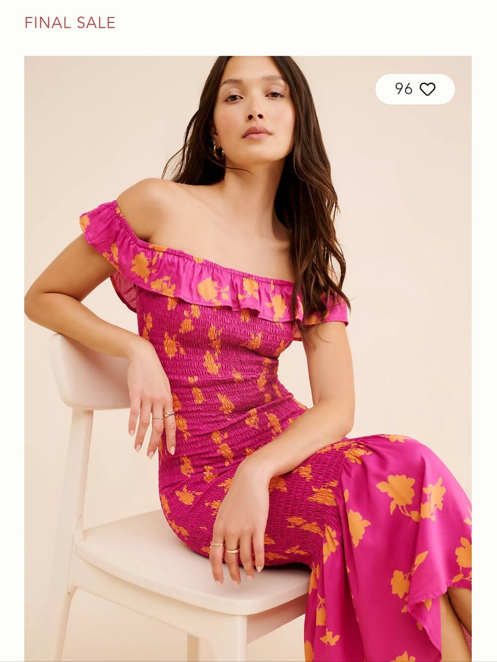 Anthropologie  Smocked Off-The-Shoulder Midi Dress